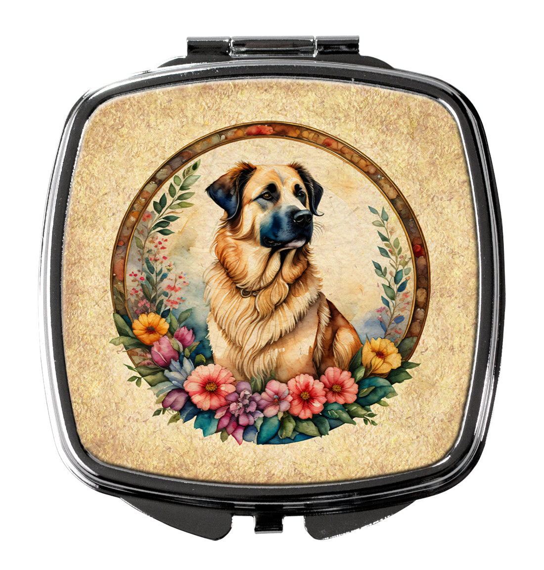 Buy this Anatolian Shepherd Dog and Flowers Compact Mirror