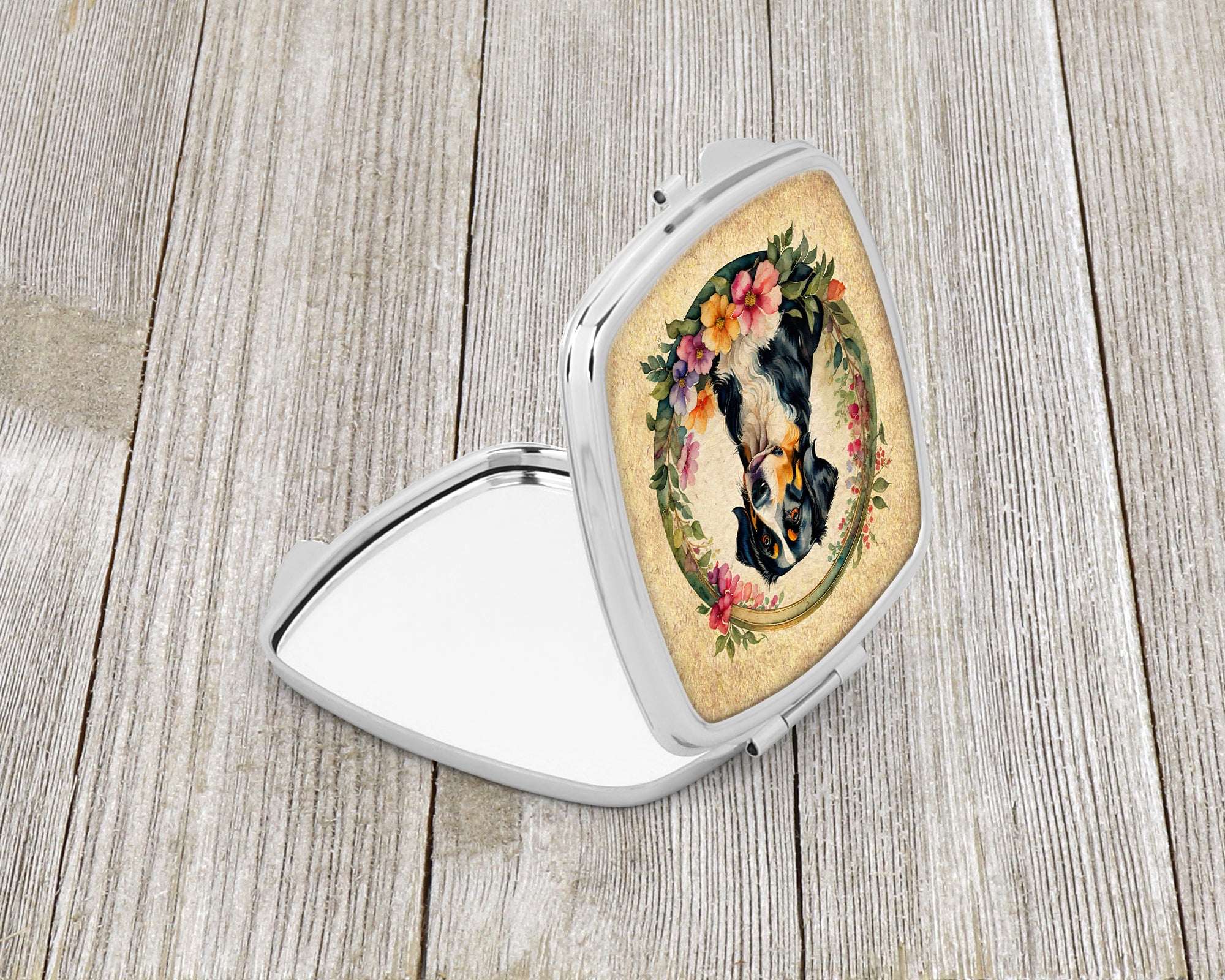 Buy this Appenzeller Sennenhund and Flowers Compact Mirror