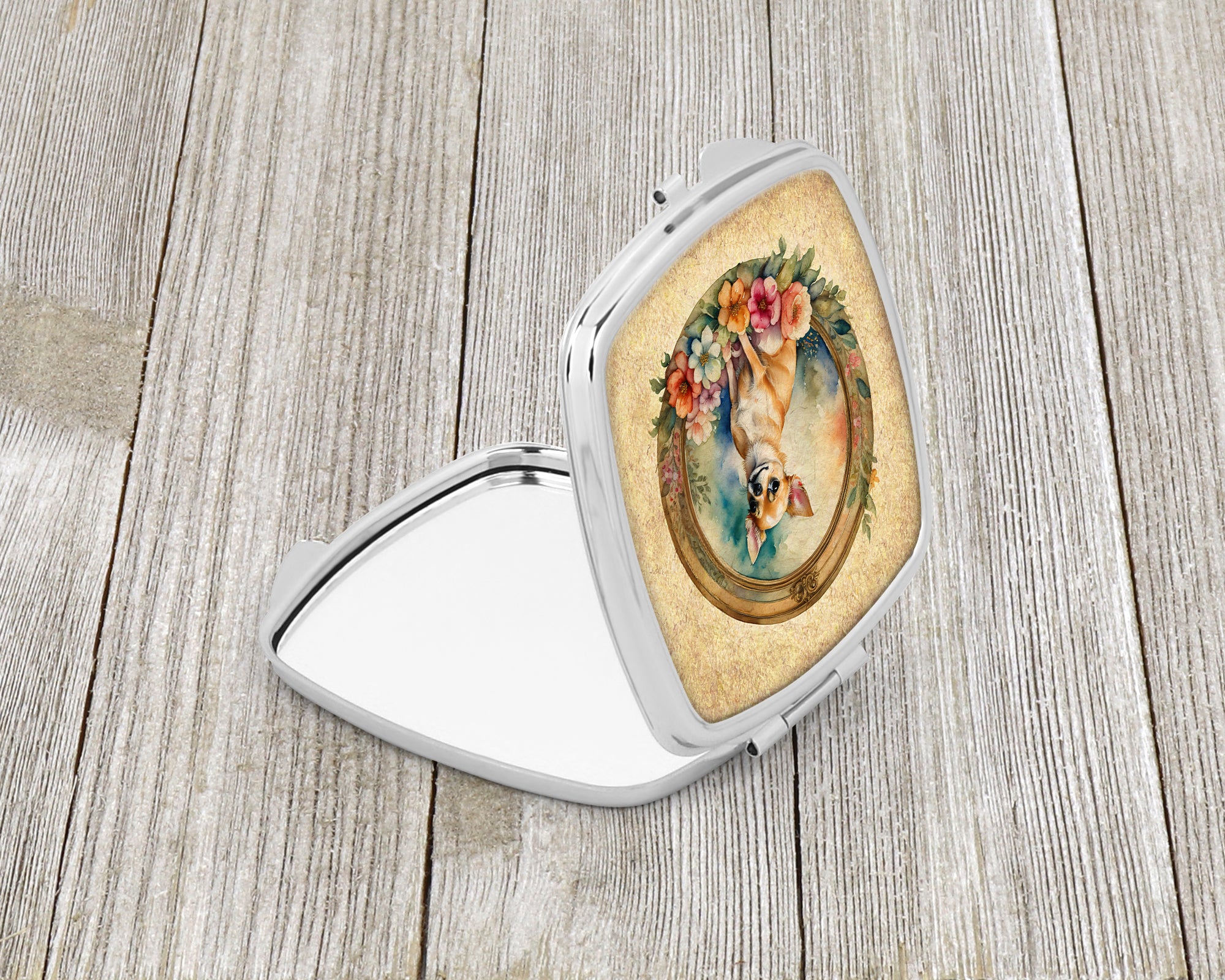 Buy this Chihuahua and Flowers Compact Mirror