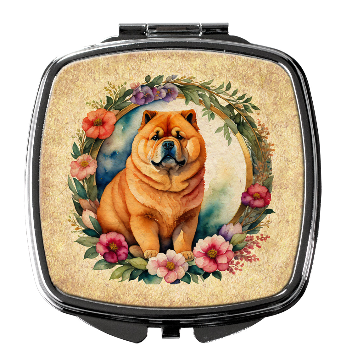 Buy this Chow Chow and Flowers Compact Mirror
