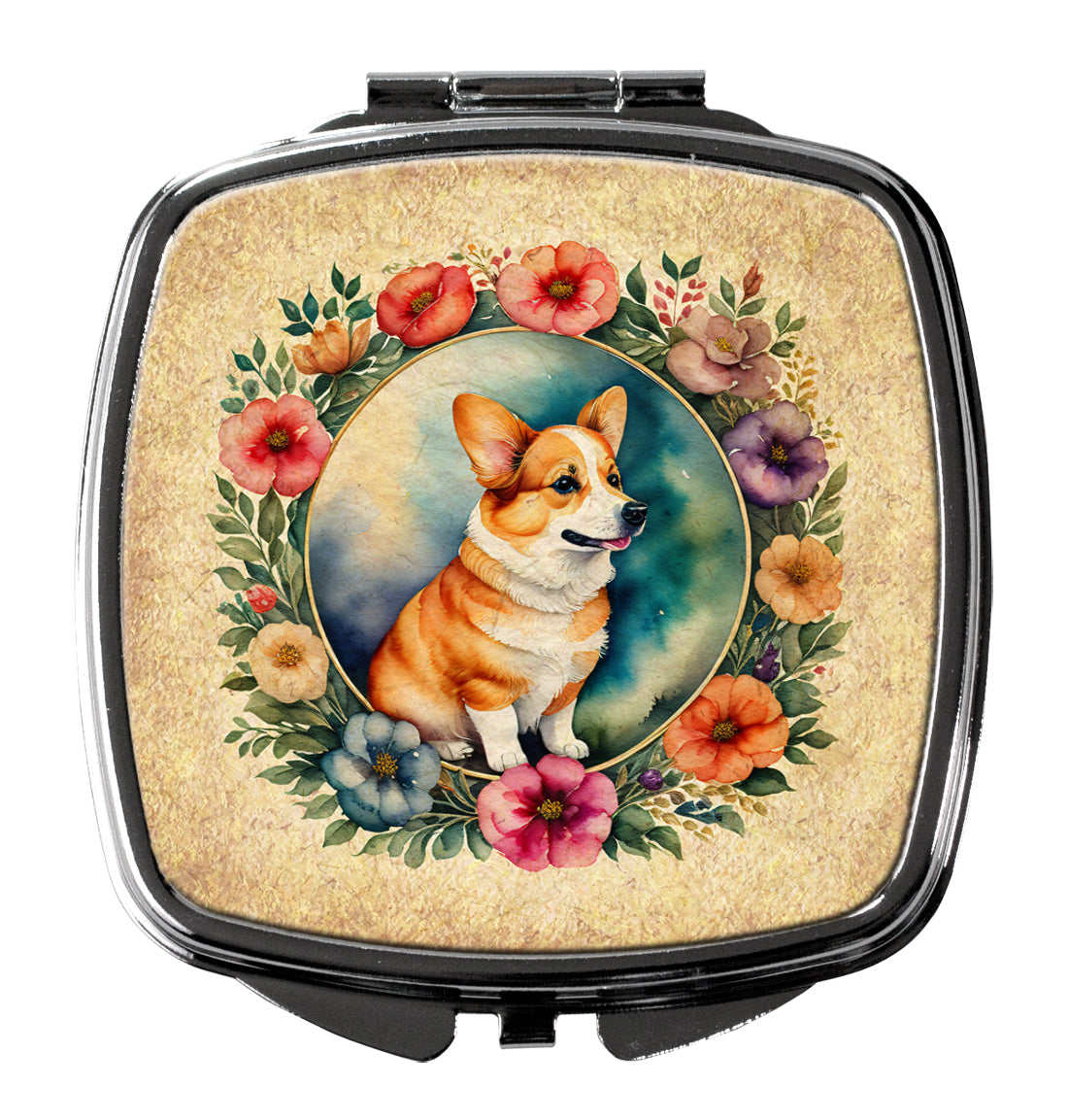 Buy this Corgi and Flowers Compact Mirror
