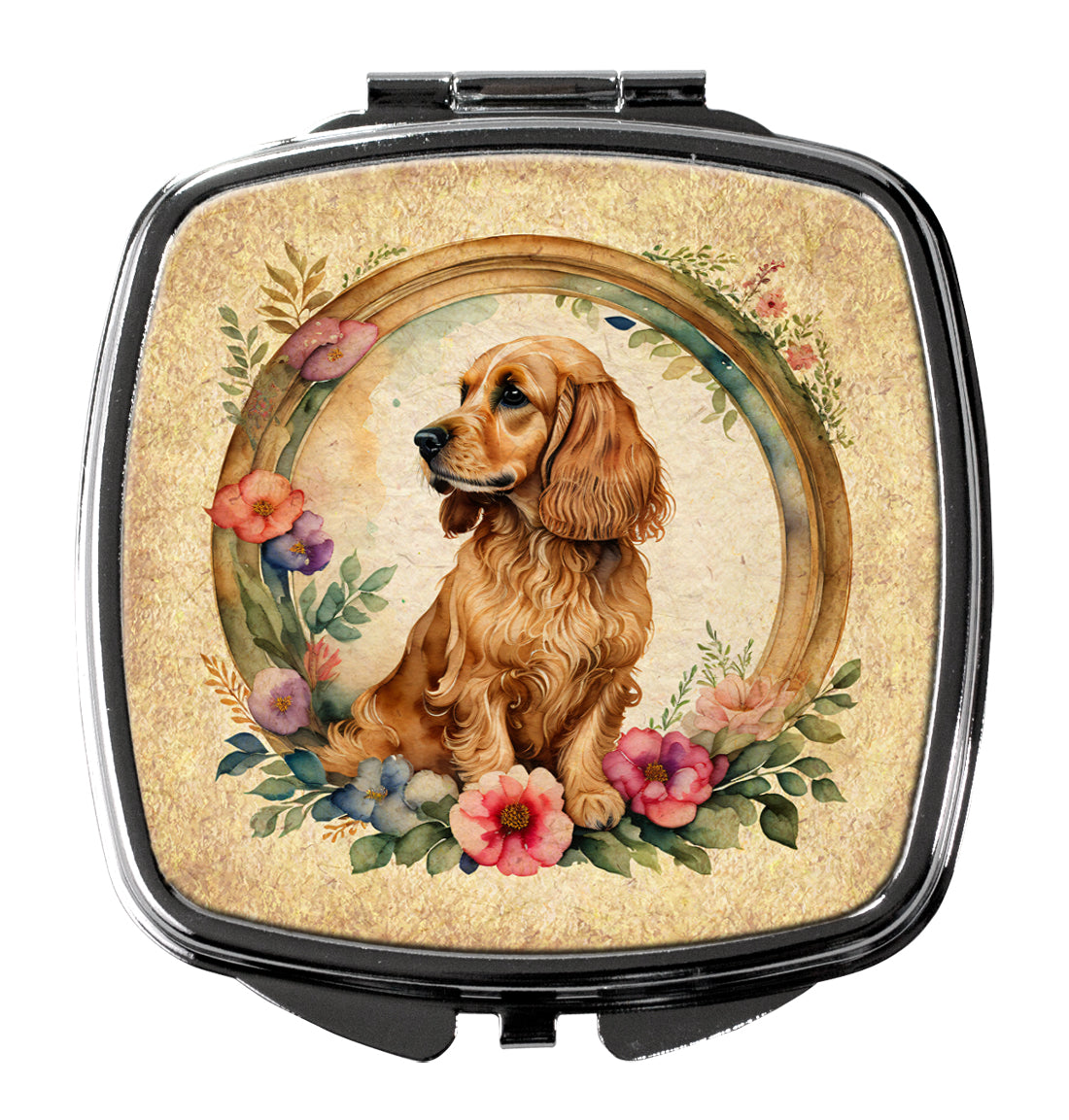 Buy this English Cocker Spaniel and Flowers Compact Mirror