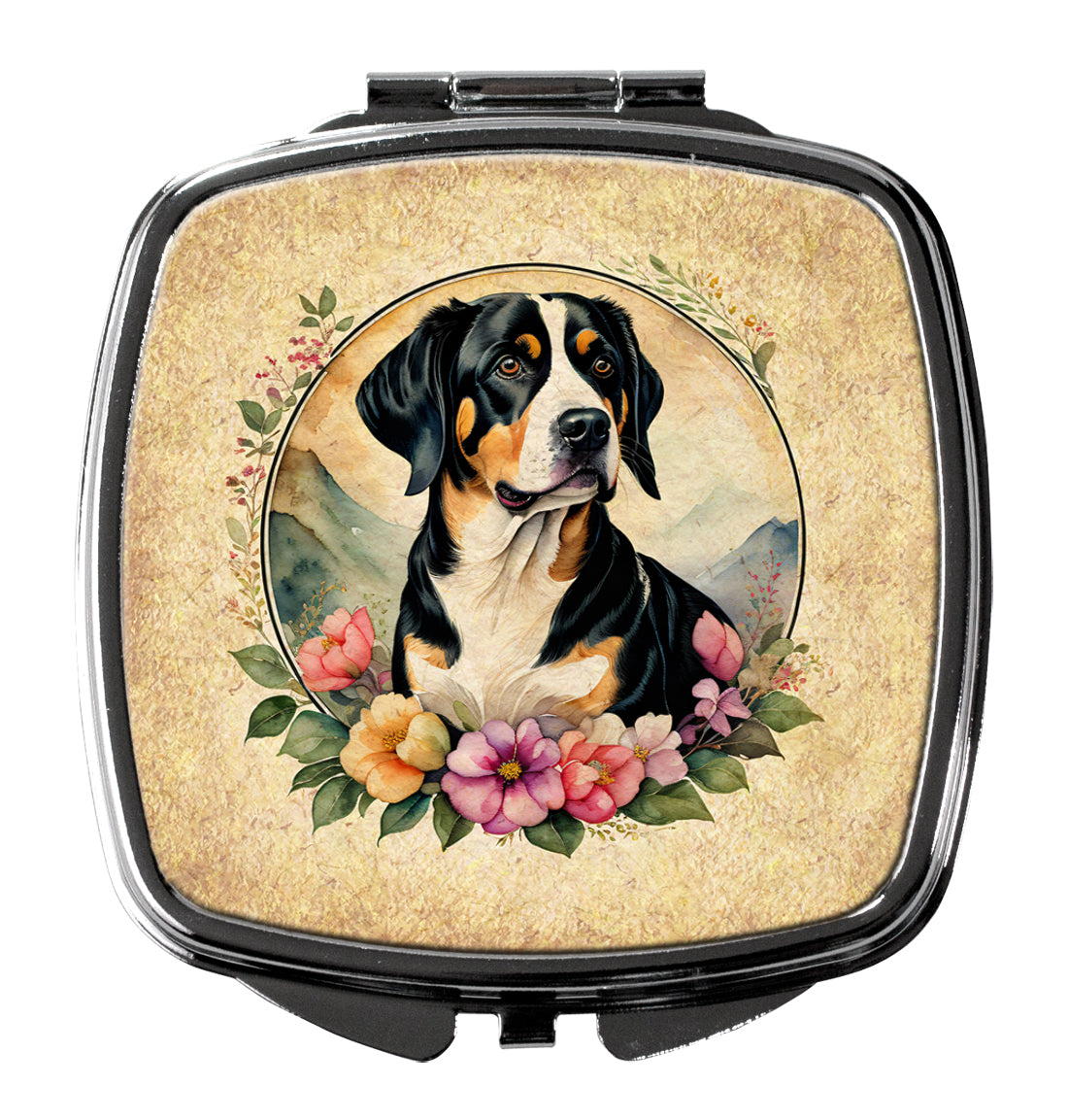 Buy this Entlebucher Mountain Dog and Flowers Compact Mirror