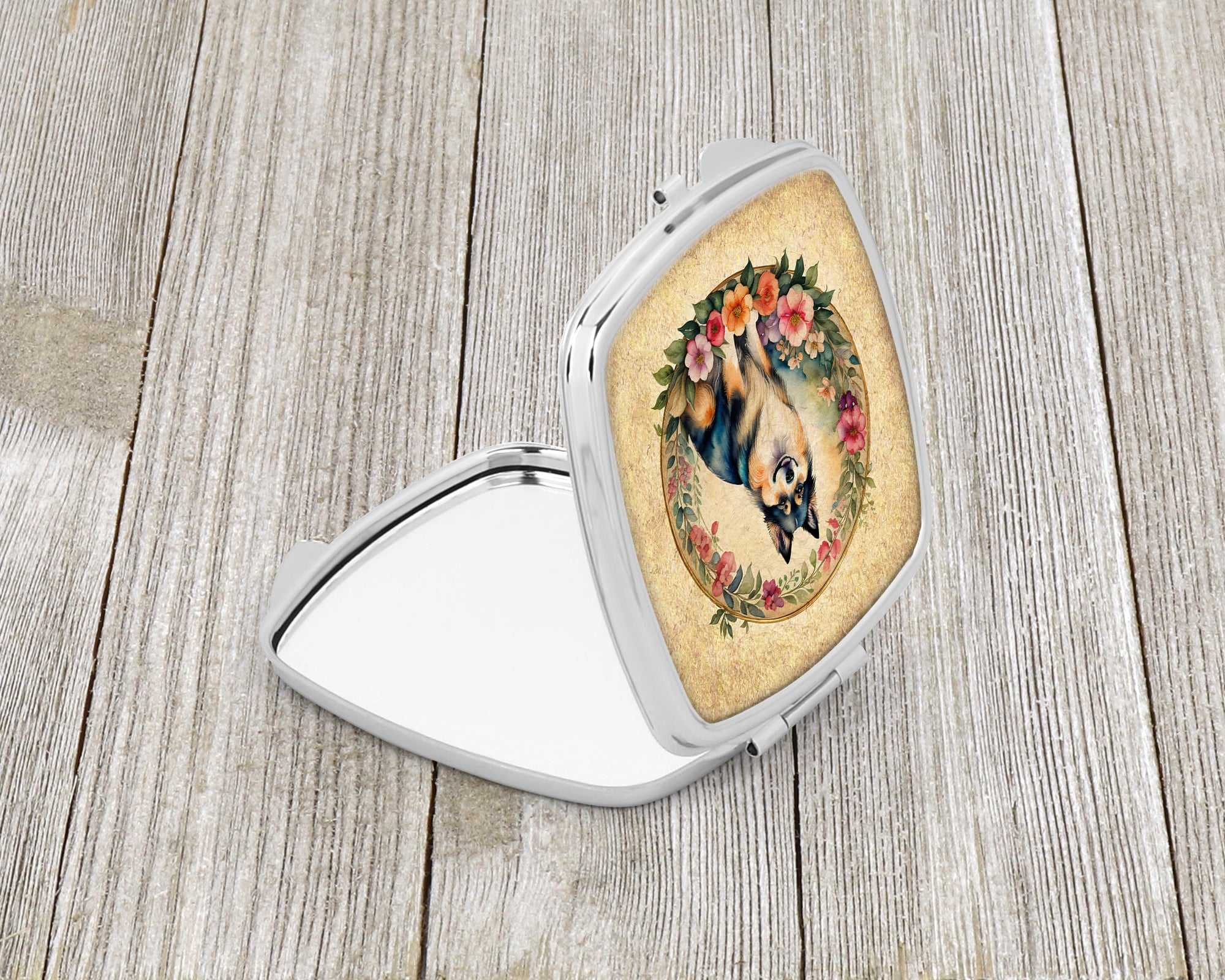Finnish Lapphund and Flowers Compact Mirror