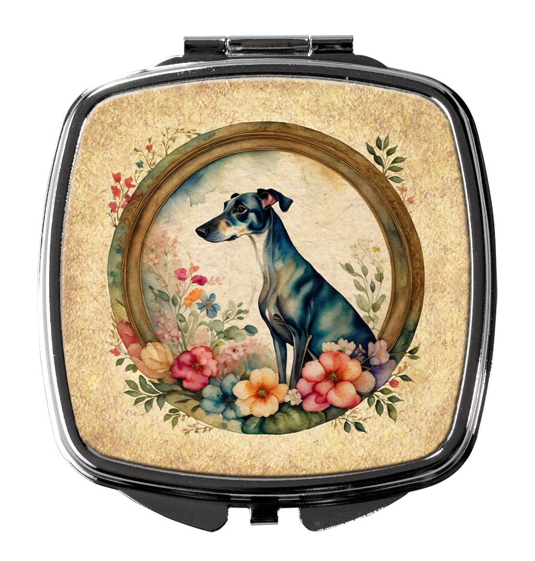 Buy this Greyhound and Flowers Compact Mirror