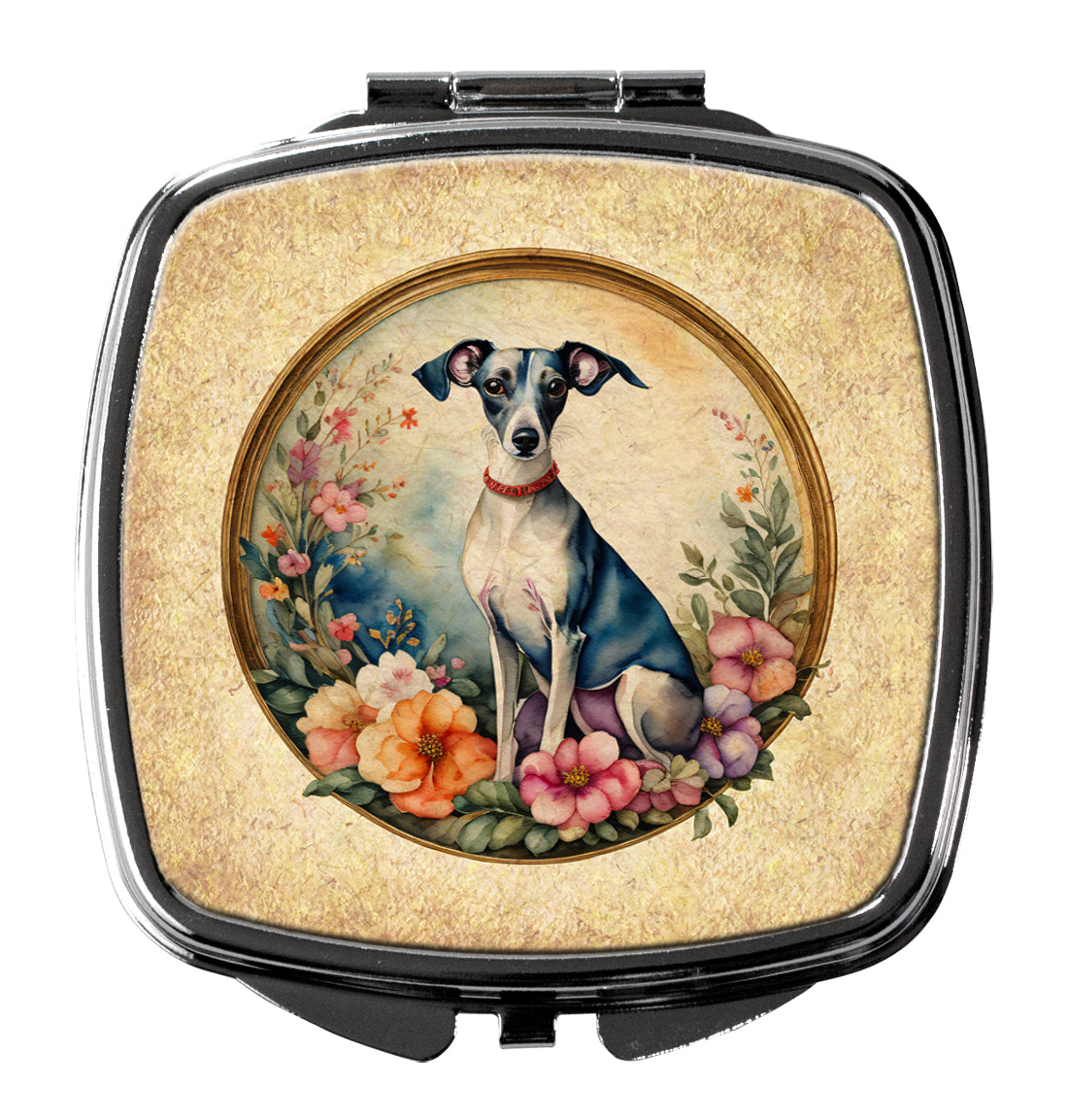 Buy this Italian Greyhound and Flowers Compact Mirror