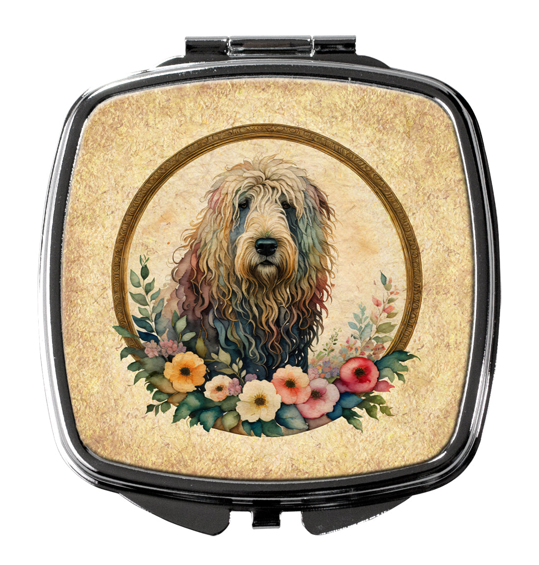 Buy this Komondor and Flowers Compact Mirror