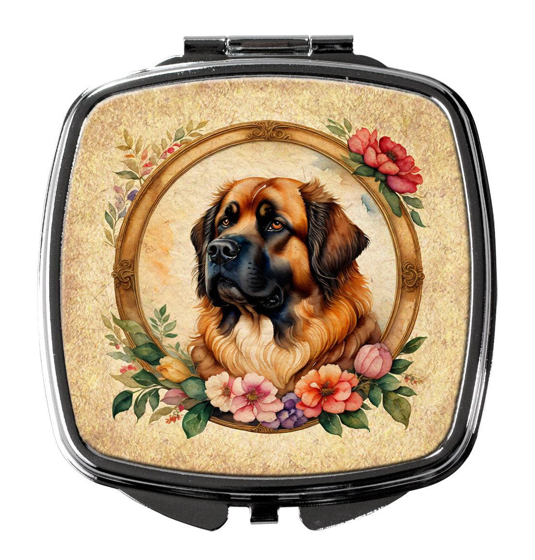 Buy this Leonberger and Flowers Compact Mirror