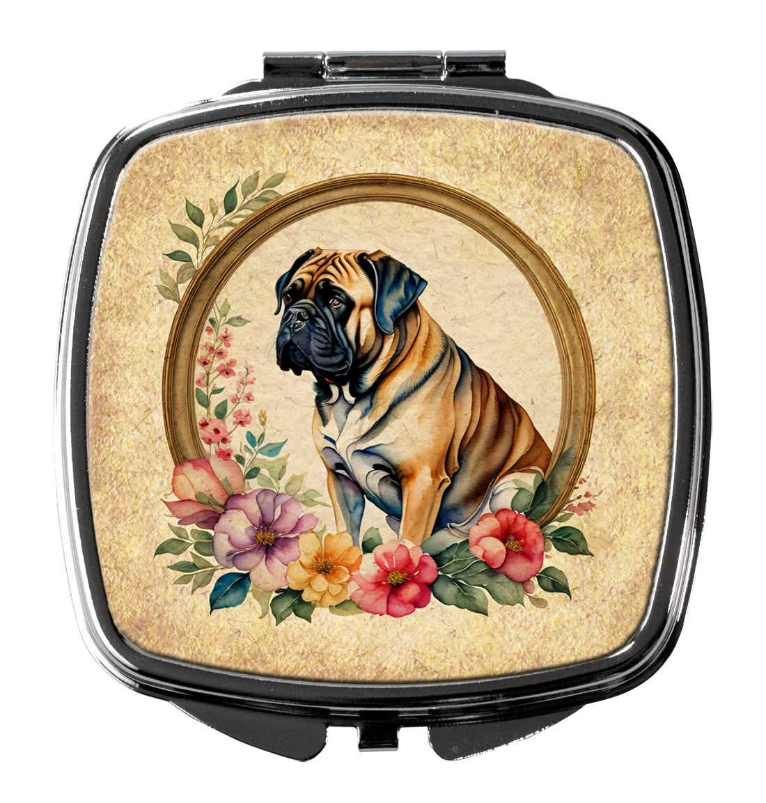 Buy this Mastiff and Flowers Compact Mirror