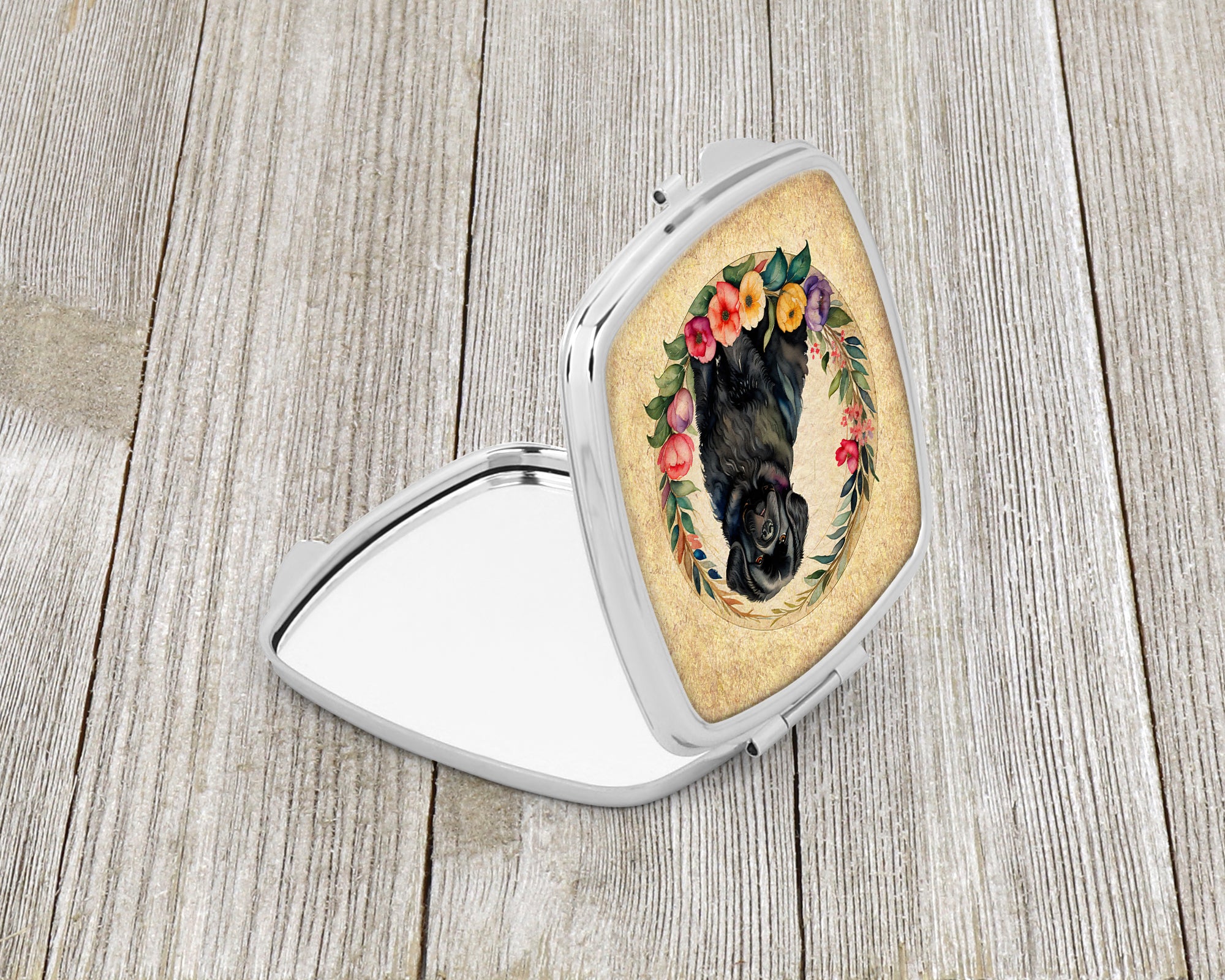 Newfoundland and Flowers Compact Mirror