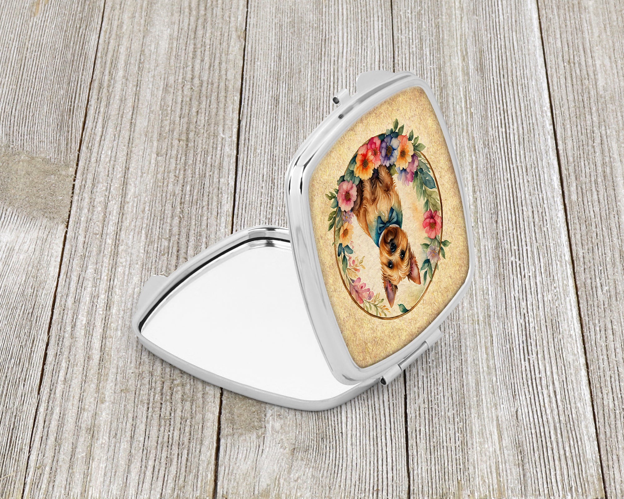Buy this Norwich Terrier and Flowers Compact Mirror