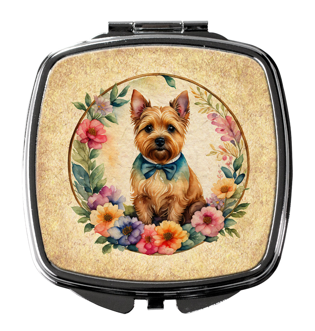 Buy this Norwich Terrier and Flowers Compact Mirror