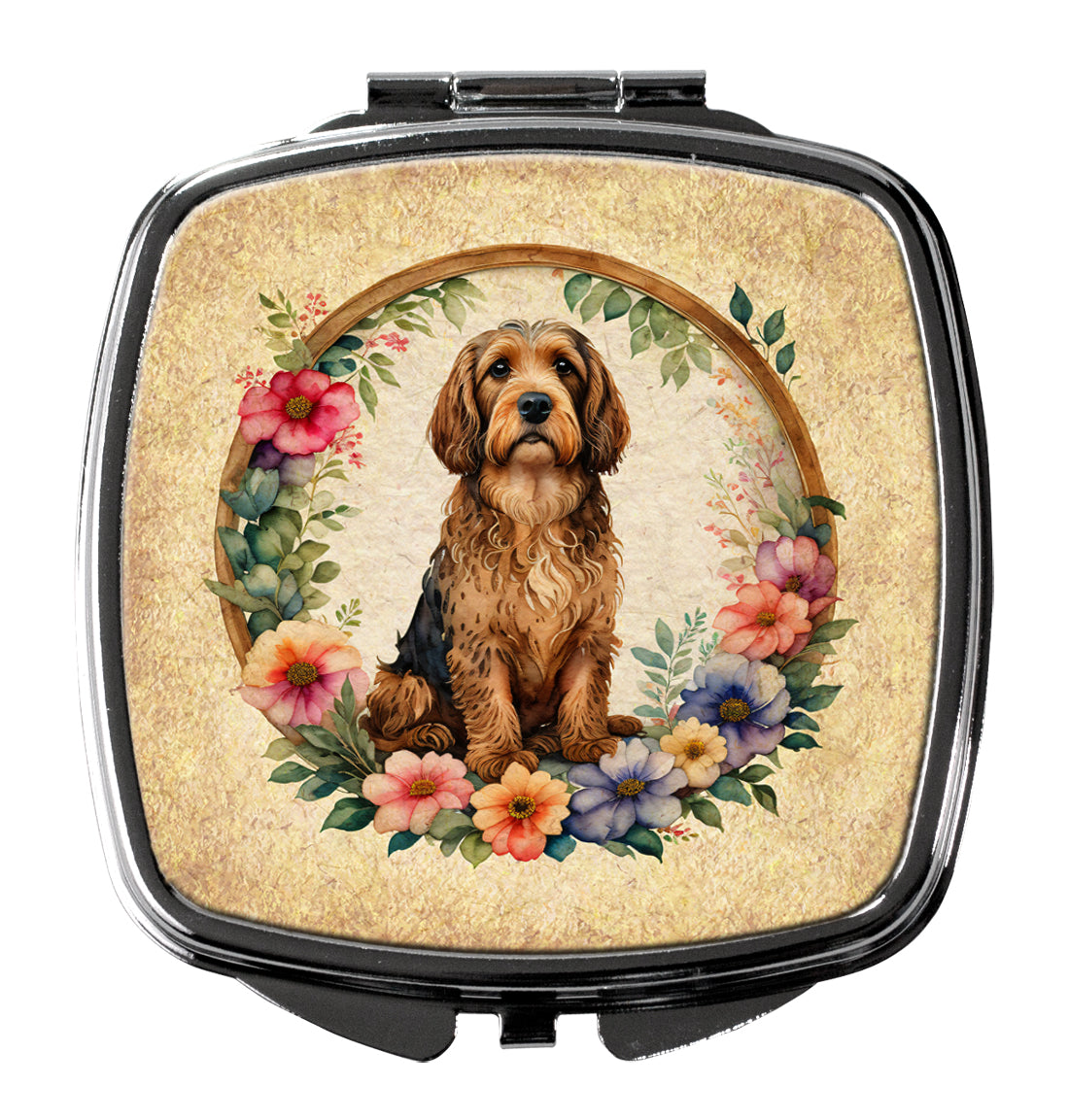 Buy this Otterhound and Flowers Compact Mirror