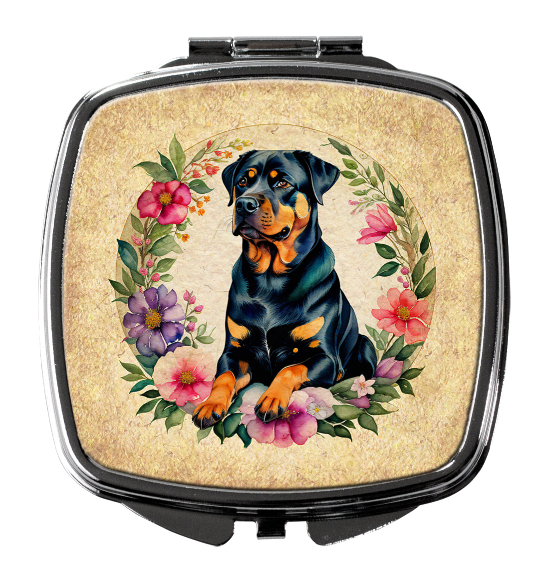 Buy this Rottweiler and Flowers Compact Mirror