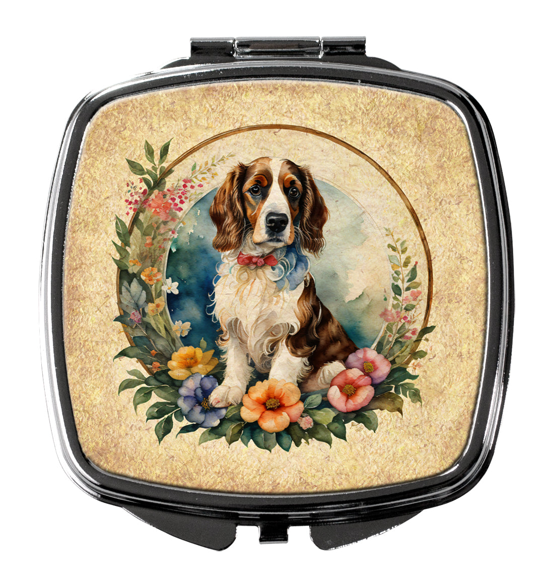 Buy this Welsh Springer Spaniel and Flowers Compact Mirror