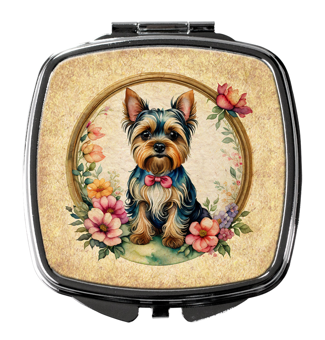 Buy this Yorkshire Terrier and Flowers Compact Mirror