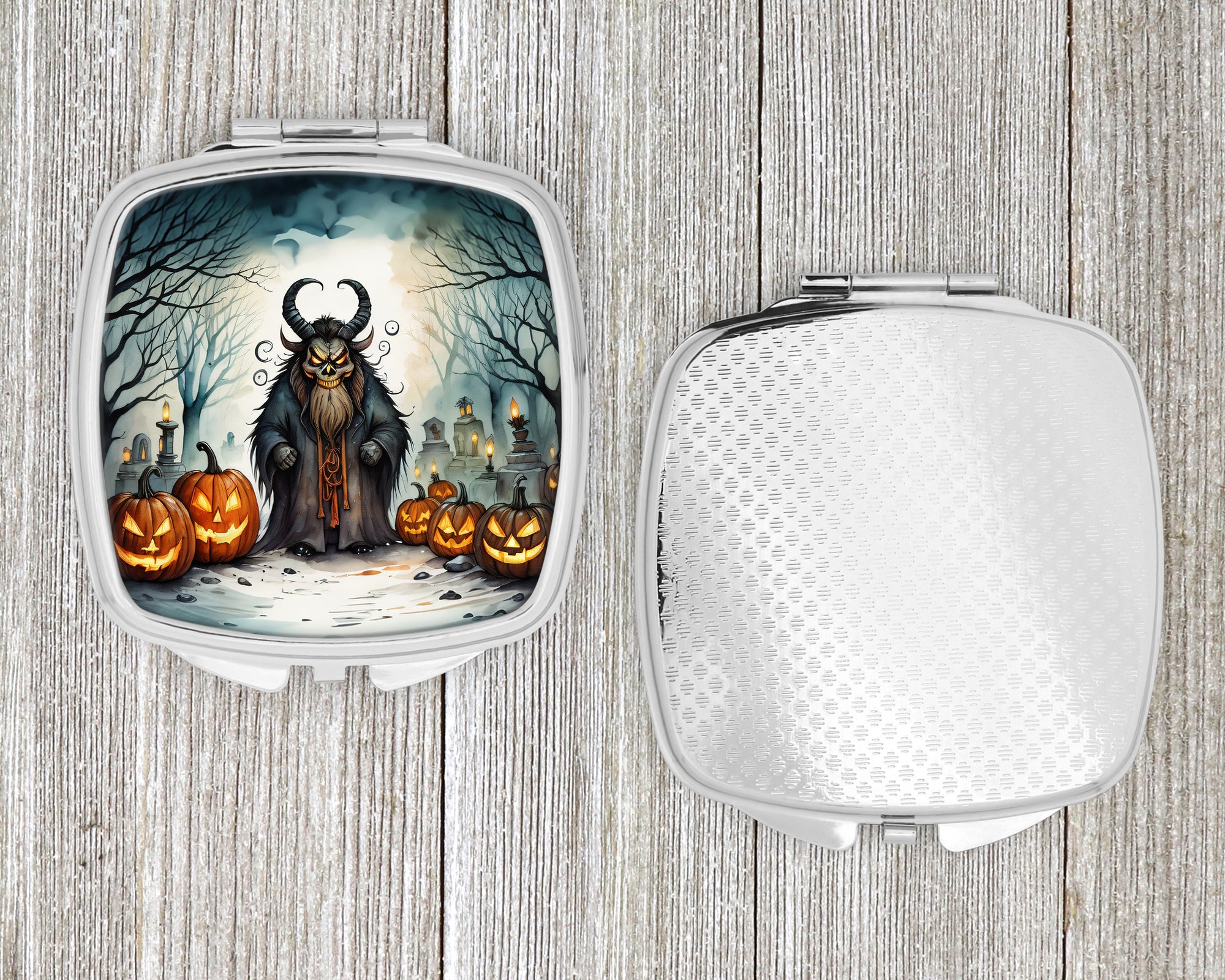 Krampus The Christmas Demon Spooky Halloween Compact Mirror