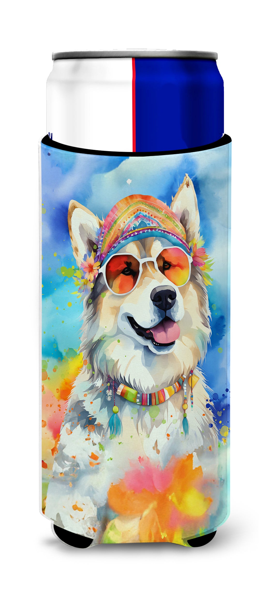 Buy this Alaskan Malamute Hippie Dawg Hugger for Ultra Slim Cans
