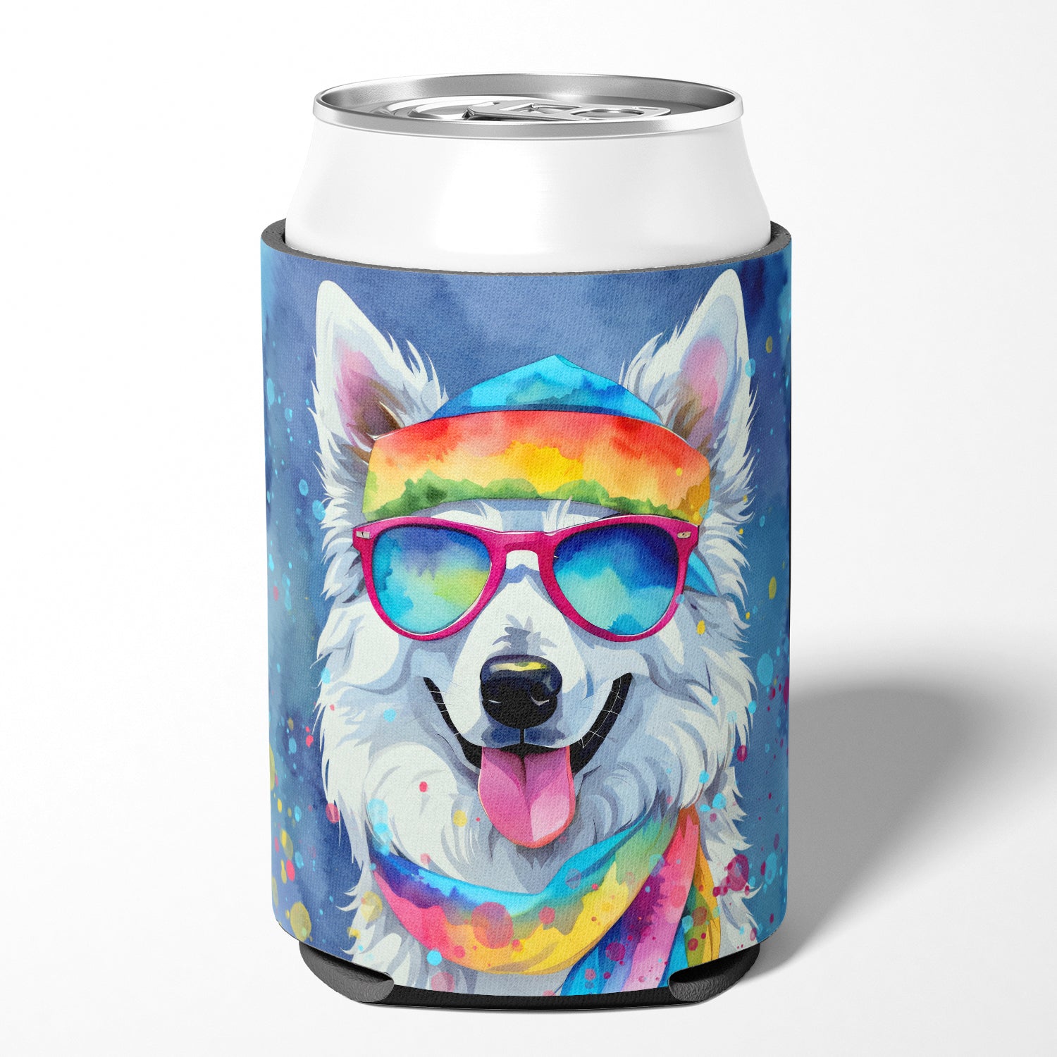 Buy this American Eskimo Hippie Dawg Can or Bottle Hugger
