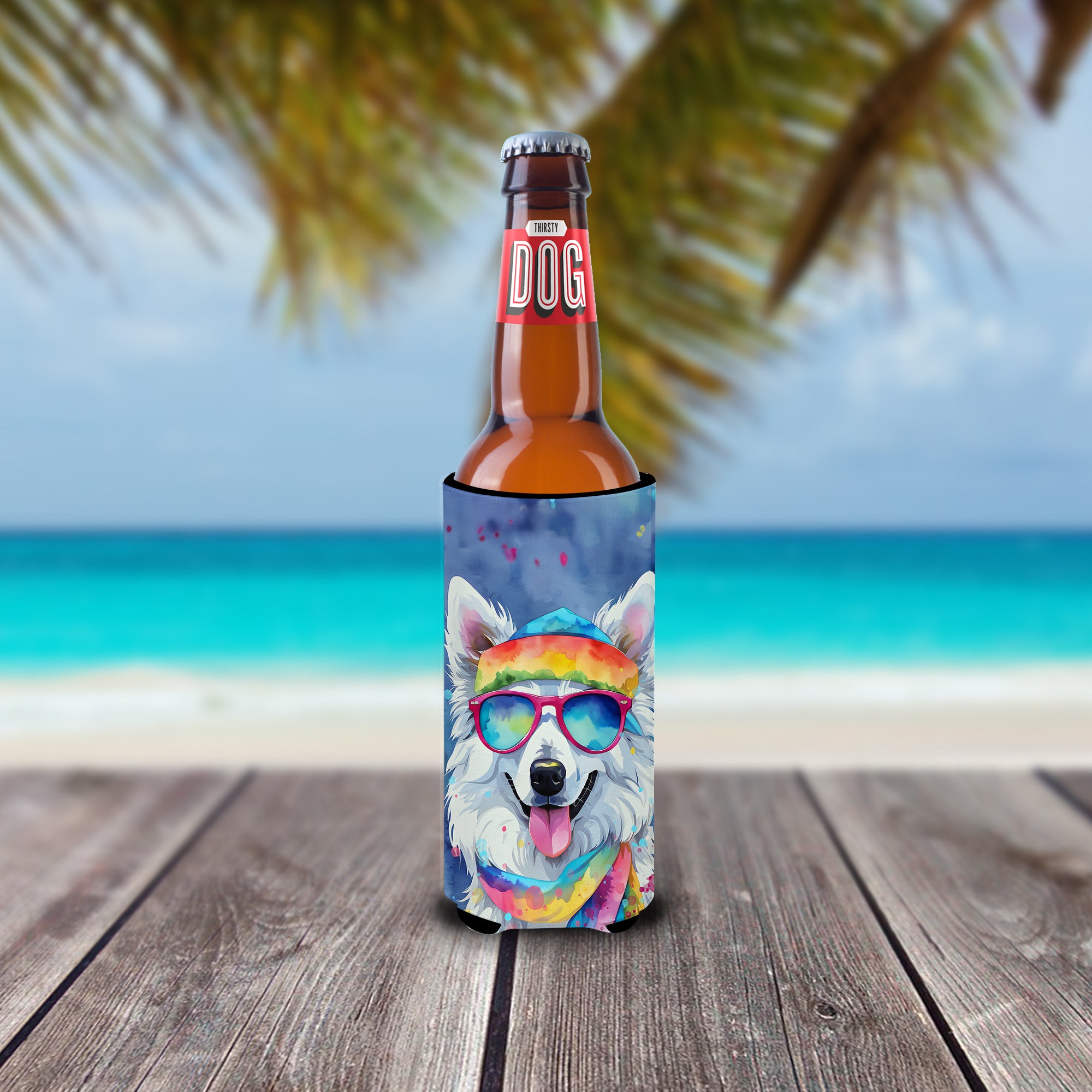 Buy this American Eskimo Hippie Dawg Hugger for Ultra Slim Cans