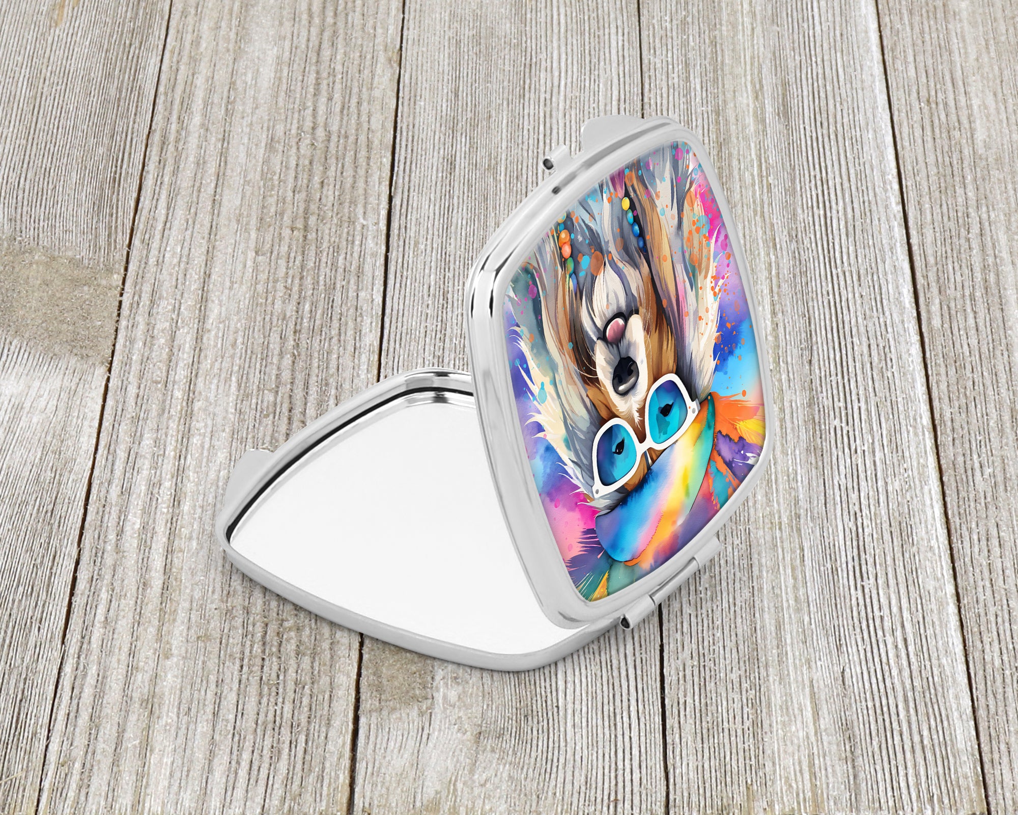 Buy this Bearded Collie Hippie Dawg Compact Mirror