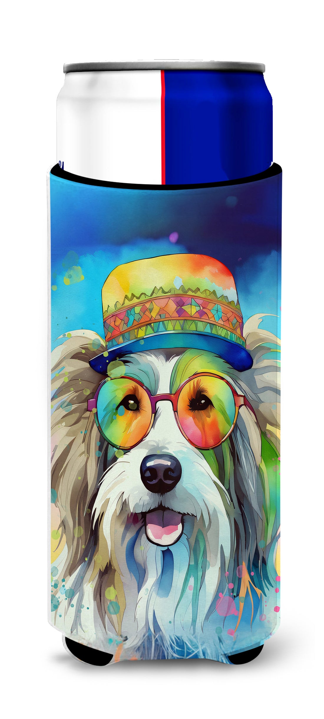 Buy this Bearded Collie Hippie Dawg Hugger for Ultra Slim Cans