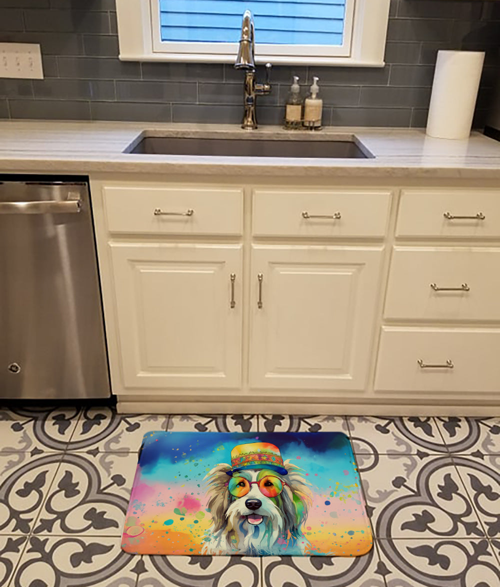 Buy this Bearded Collie Hippie Dawg Memory Foam Kitchen Mat