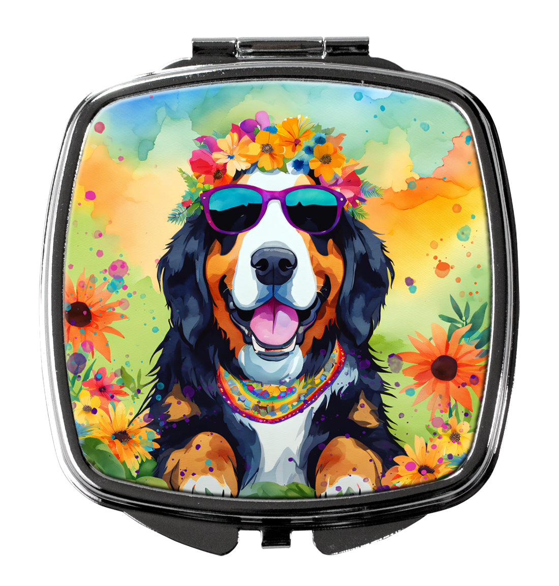 Buy this Bernese Mountain Dog Hippie Dawg Compact Mirror
