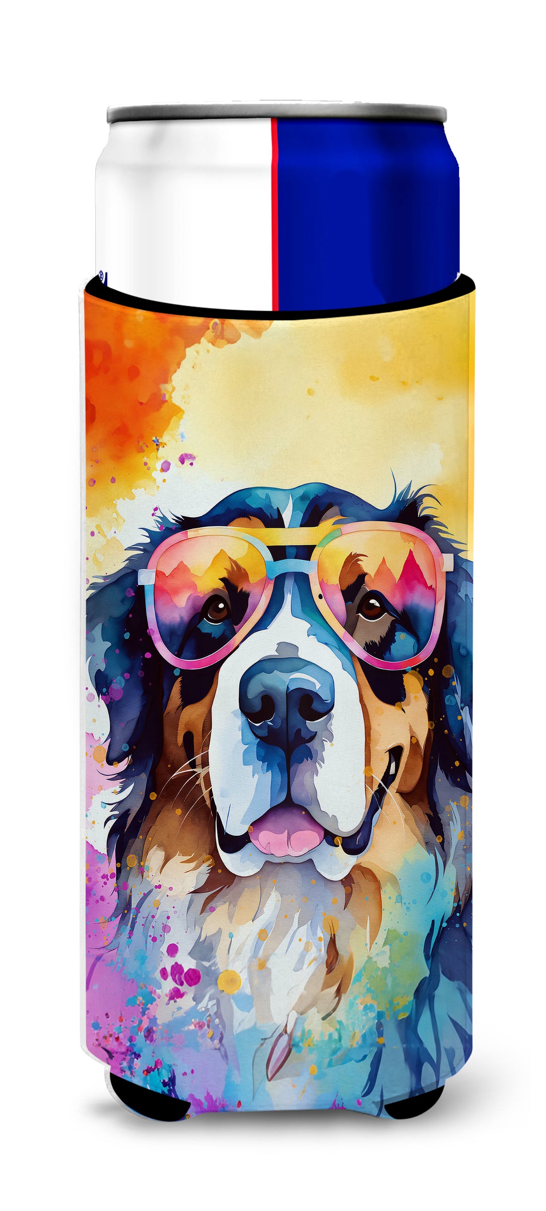 Buy this Bernese Mountain Dog Hippie Dawg Hugger for Ultra Slim Cans