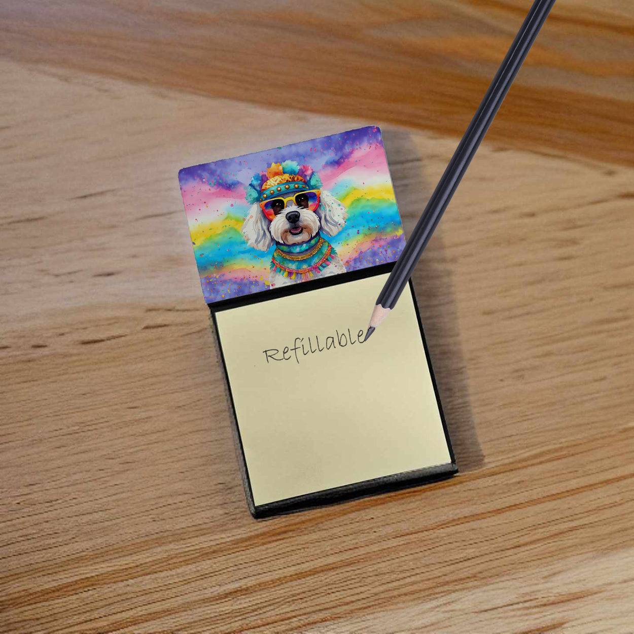 Buy this Bichon Frise Hippie Dawg Sticky Note Holder