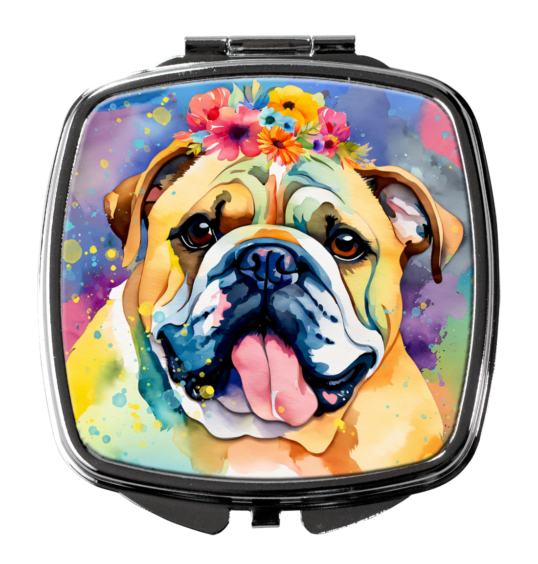Buy this English Bulldog Hippie Dawg Compact Mirror