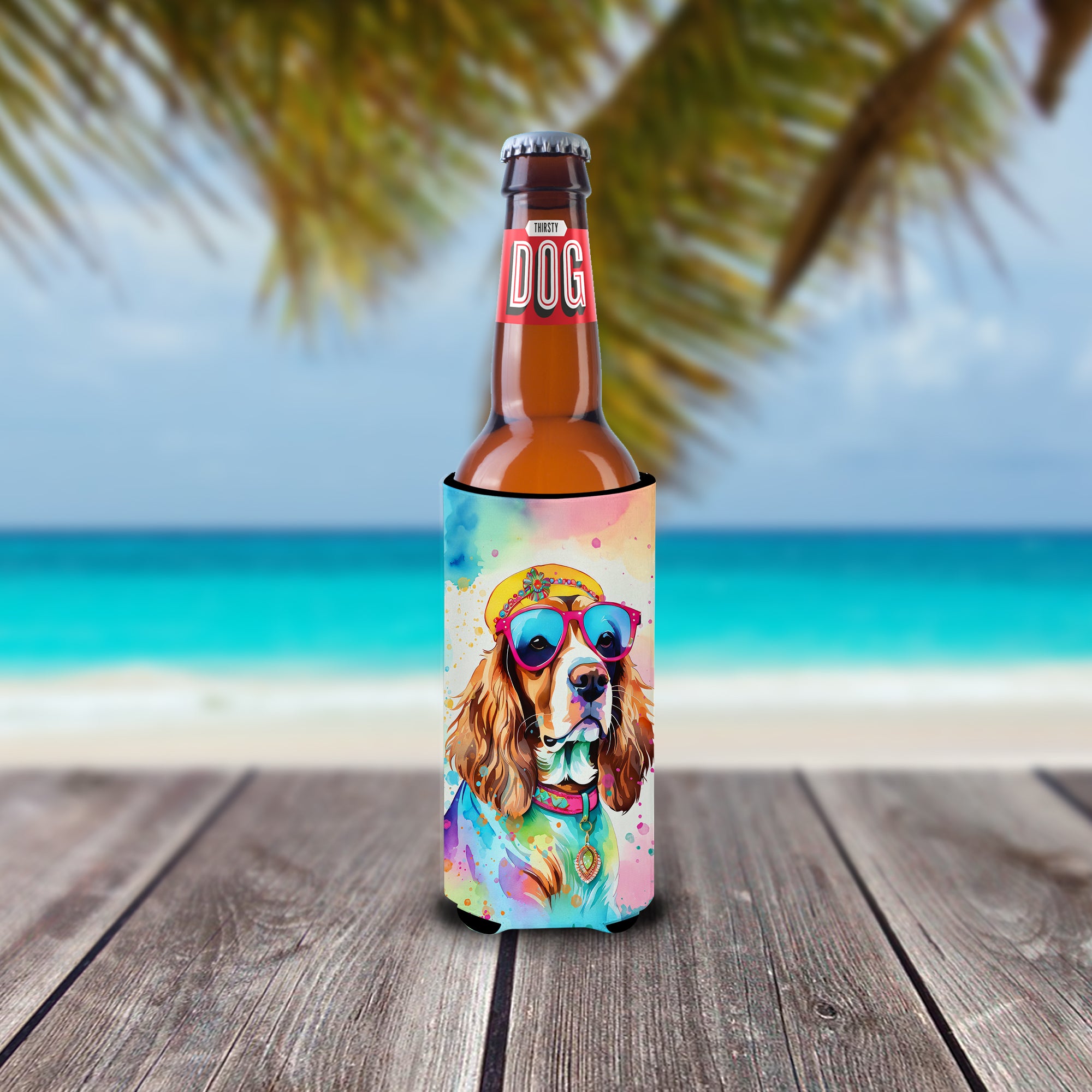 Buy this Cavalier Spaniel Hippie Dawg Hugger for Ultra Slim Cans
