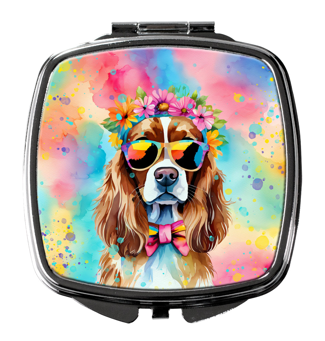 Buy this Cavalier Spaniel Hippie Dawg Compact Mirror