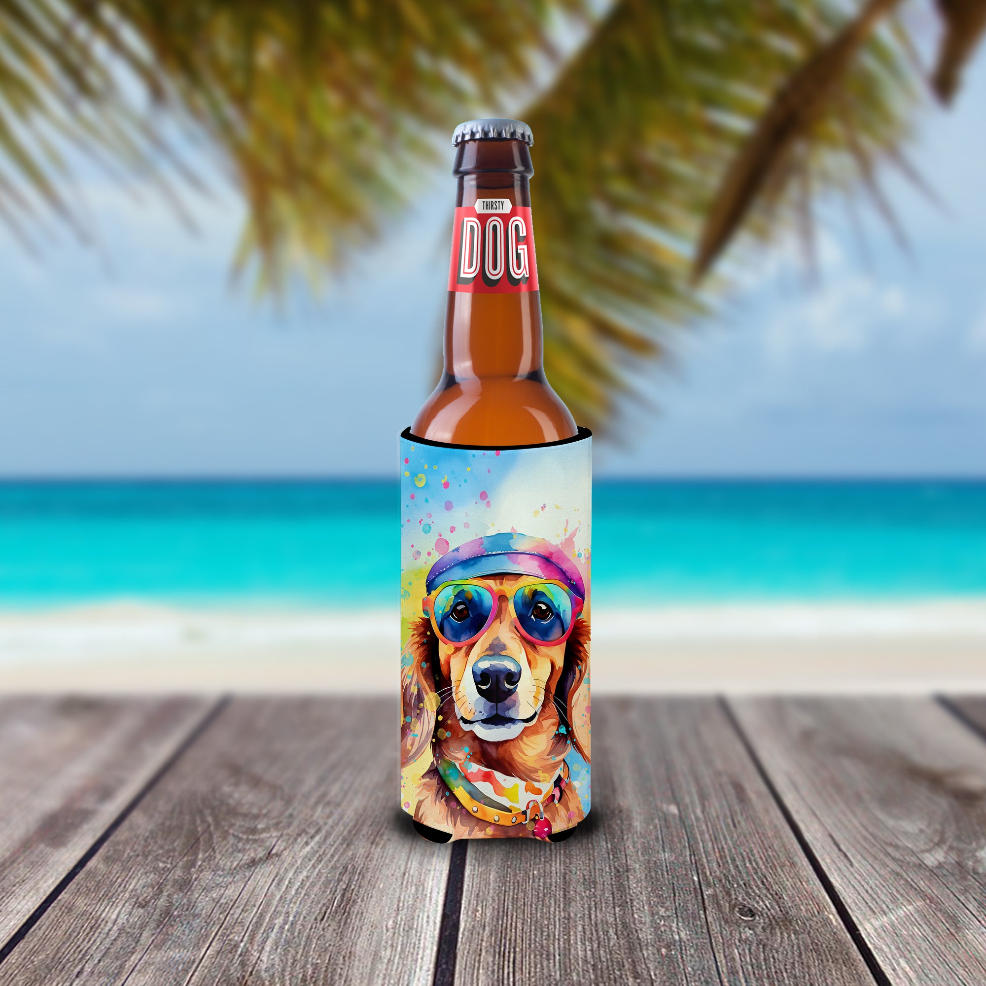 Buy this Dachshund Hippie Dawg Hugger for Ultra Slim Cans