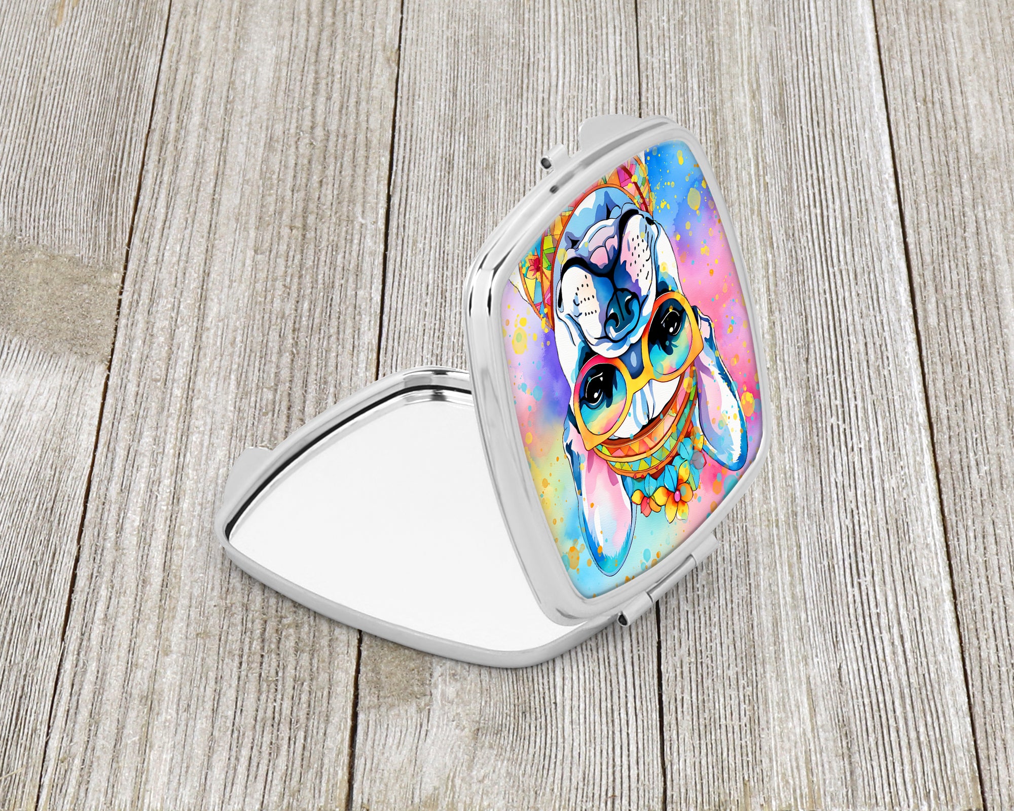 Buy this French Bulldog Hippie Dawg Compact Mirror