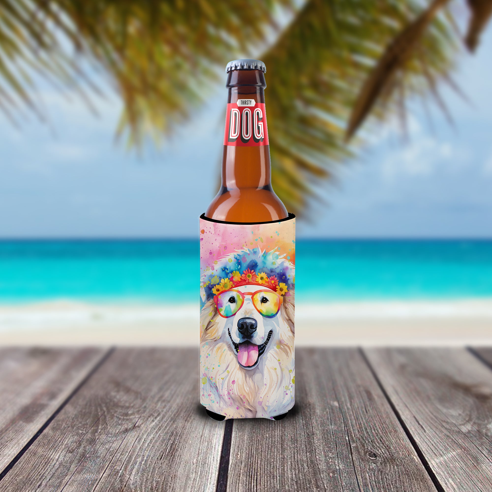Buy this Great Pyrenees Hippie Dawg Hugger for Ultra Slim Cans