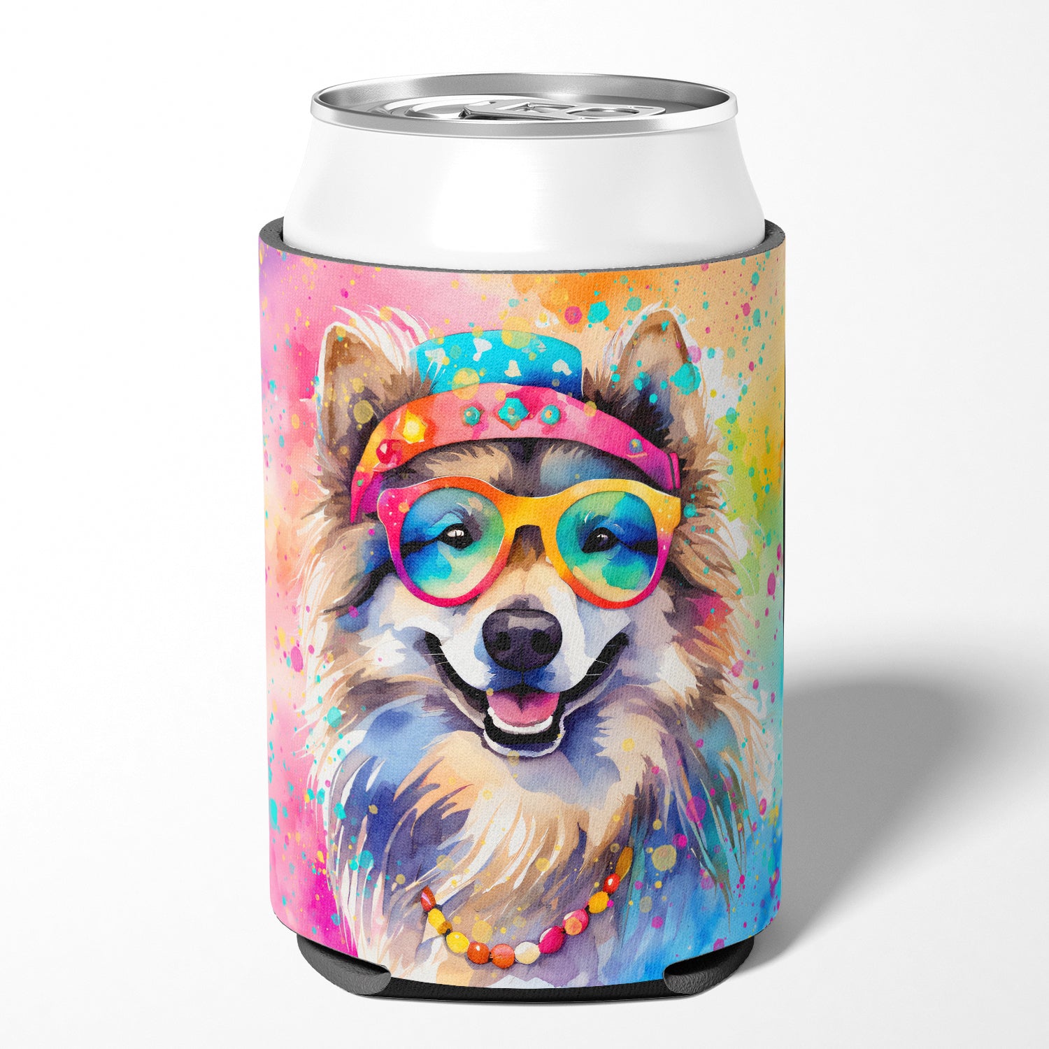 Keeshond Hippie Dawg Can or Bottle Hugger