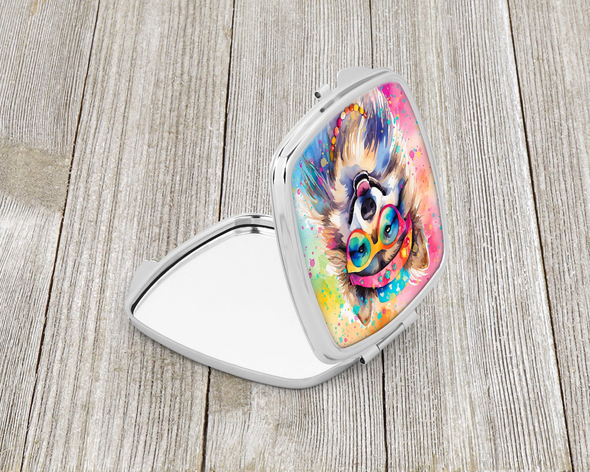 Keeshond Hippie Dawg Compact Mirror