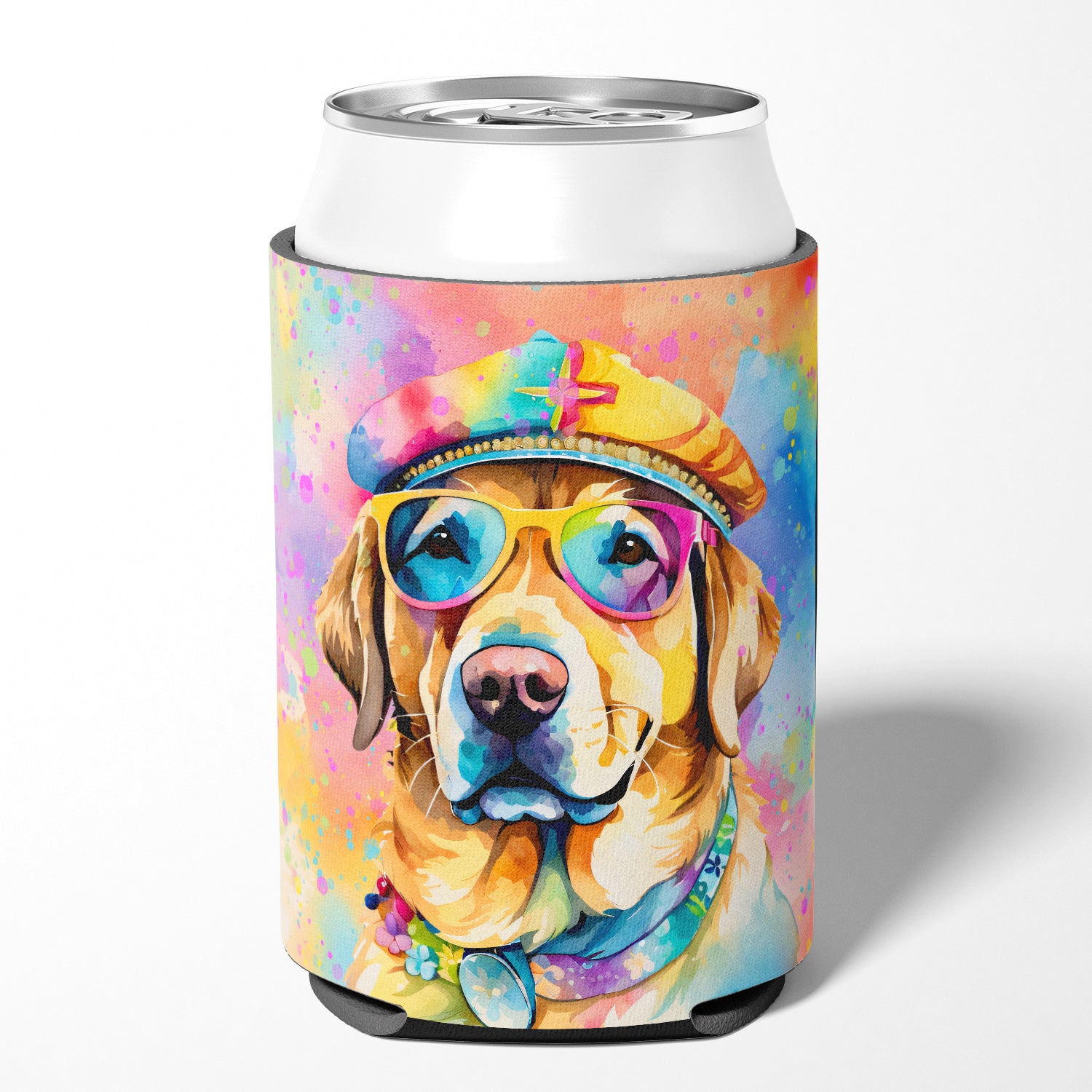 Buy this Yellow Labrador Hippie Dawg Can or Bottle Hugger