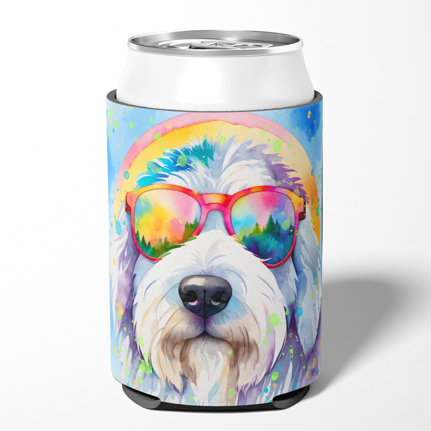 Buy this Old English Sheepdog Hippie Dawg Can or Bottle Hugger