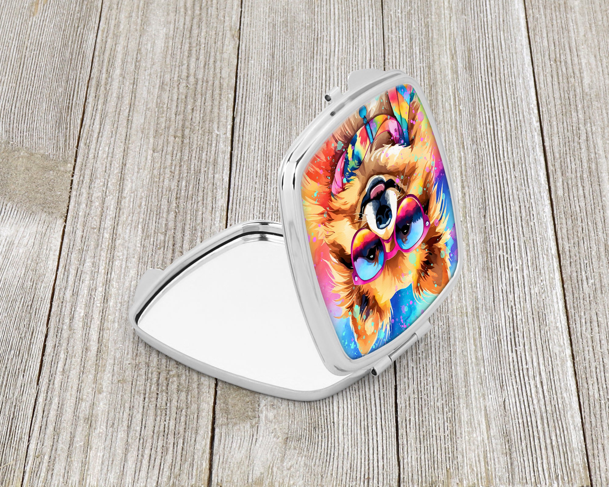 Buy this Pomeranian Hippie Dawg Compact Mirror