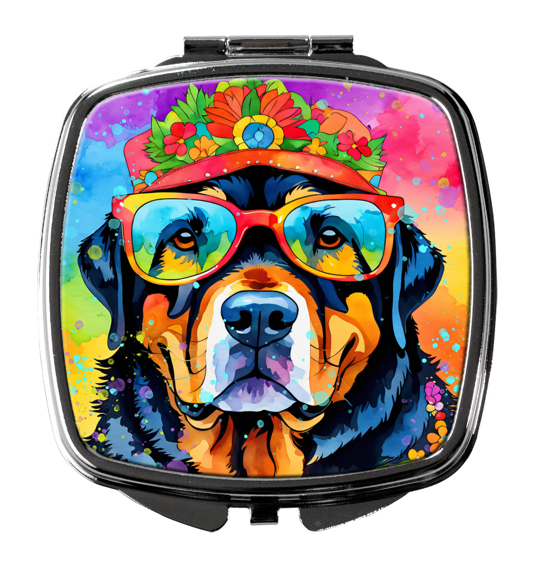 Buy this Rottweiler Hippie Dawg Compact Mirror