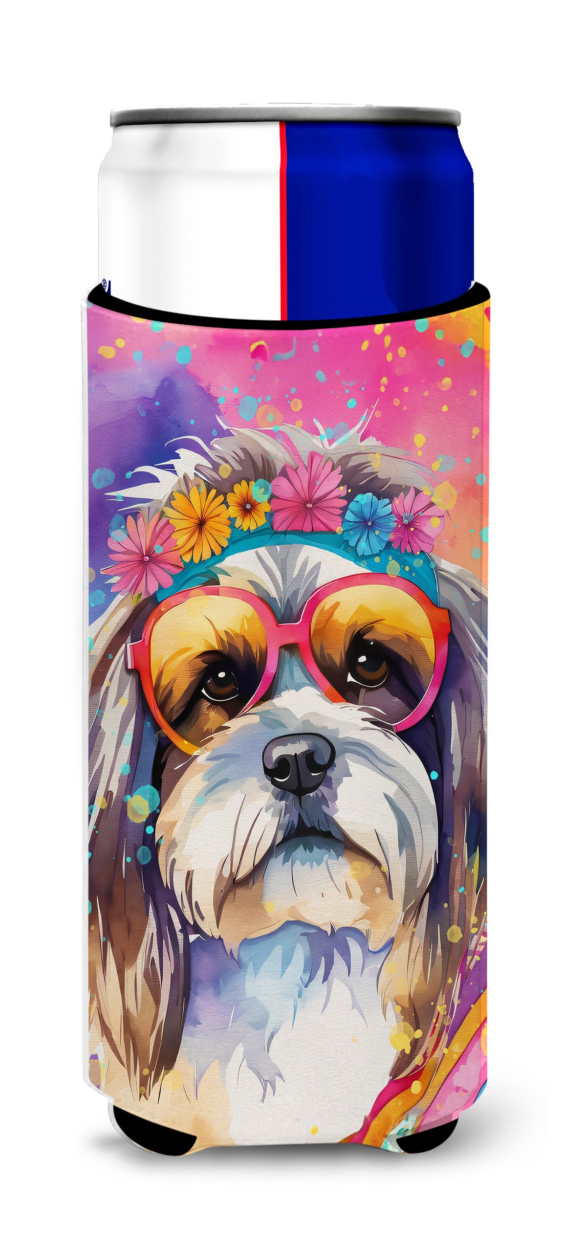 Buy this Shih Tzu Hippie Dawg Hugger for Ultra Slim Cans