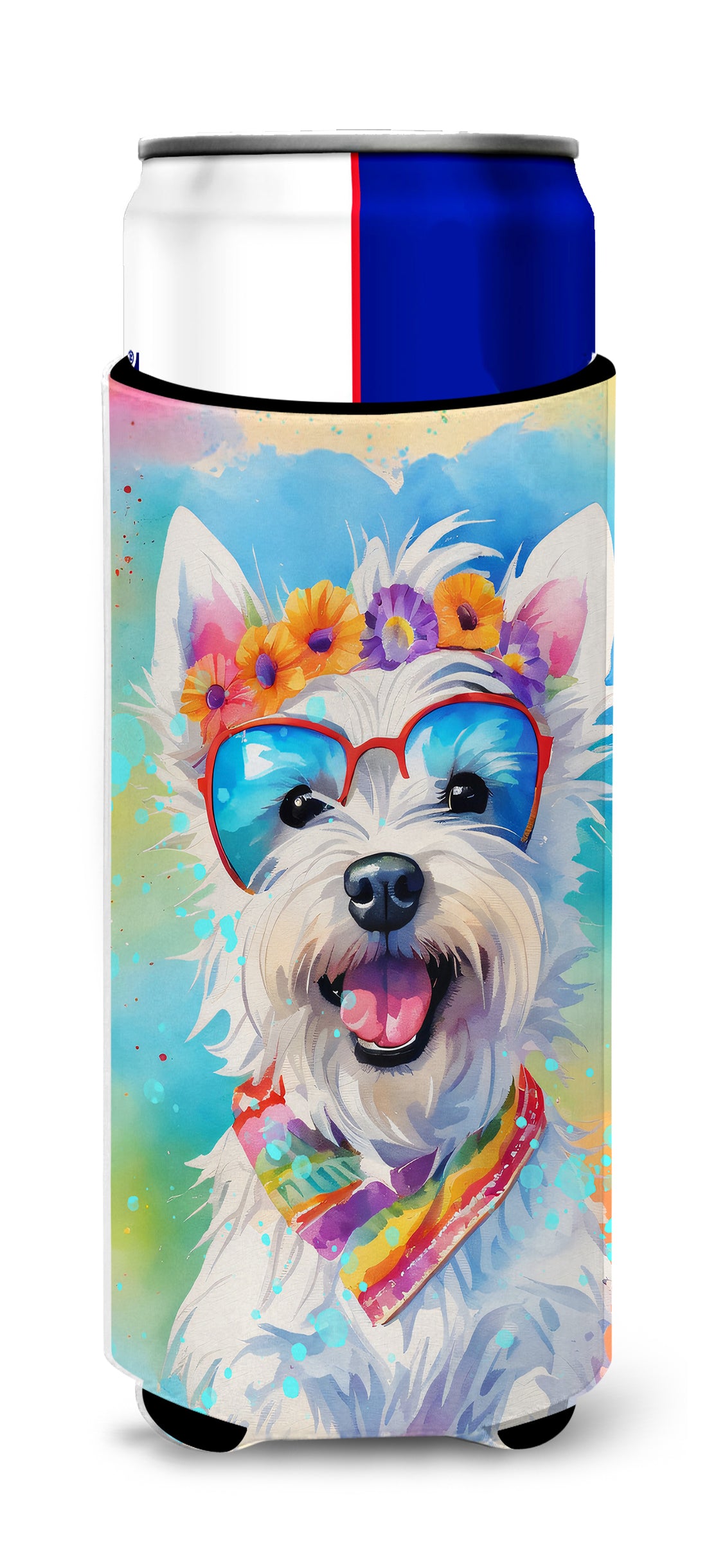 Buy this Westie Hippie Dawg Hugger for Ultra Slim Cans