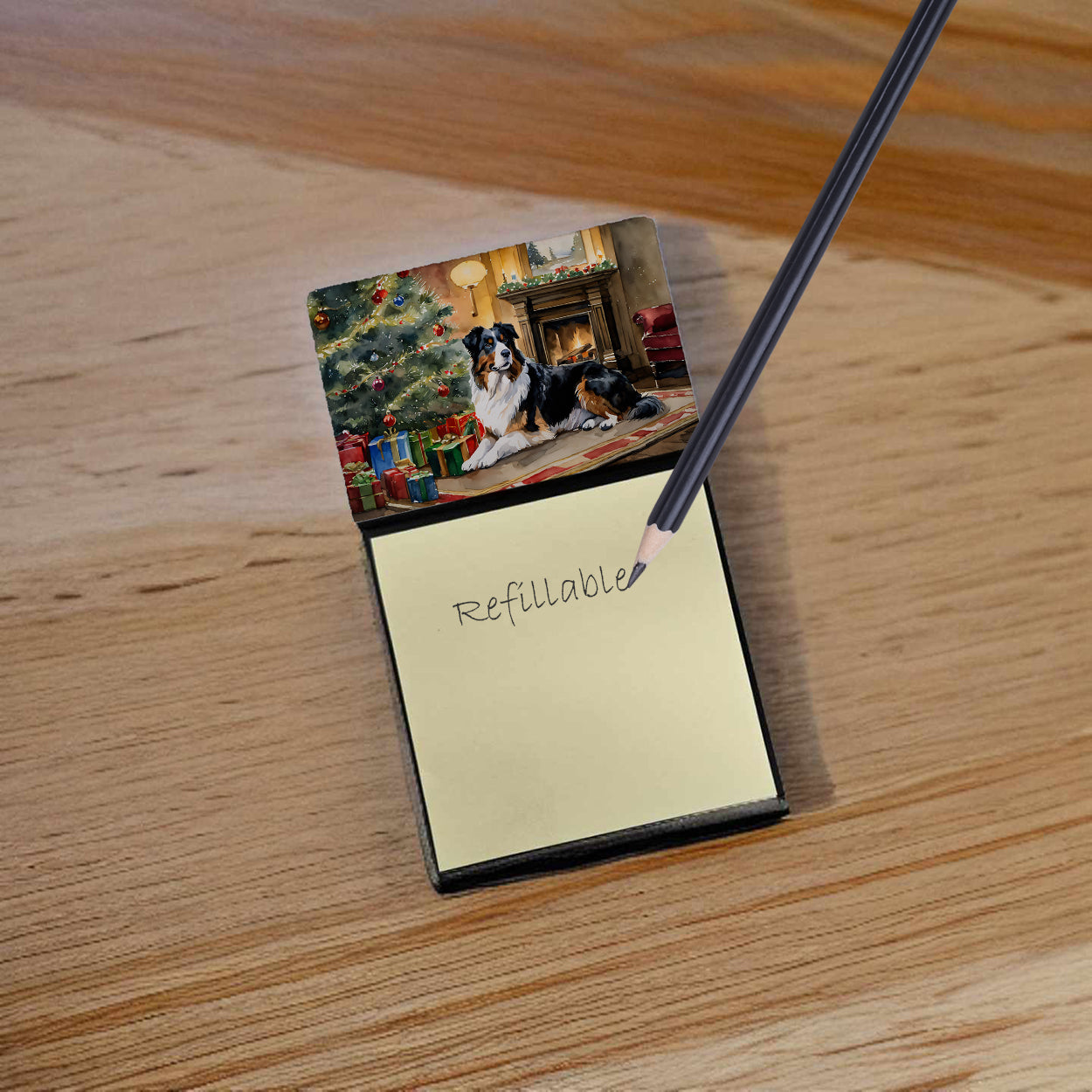 Buy this Australian Shepherd Cozy Christmas Sticky Note Holder