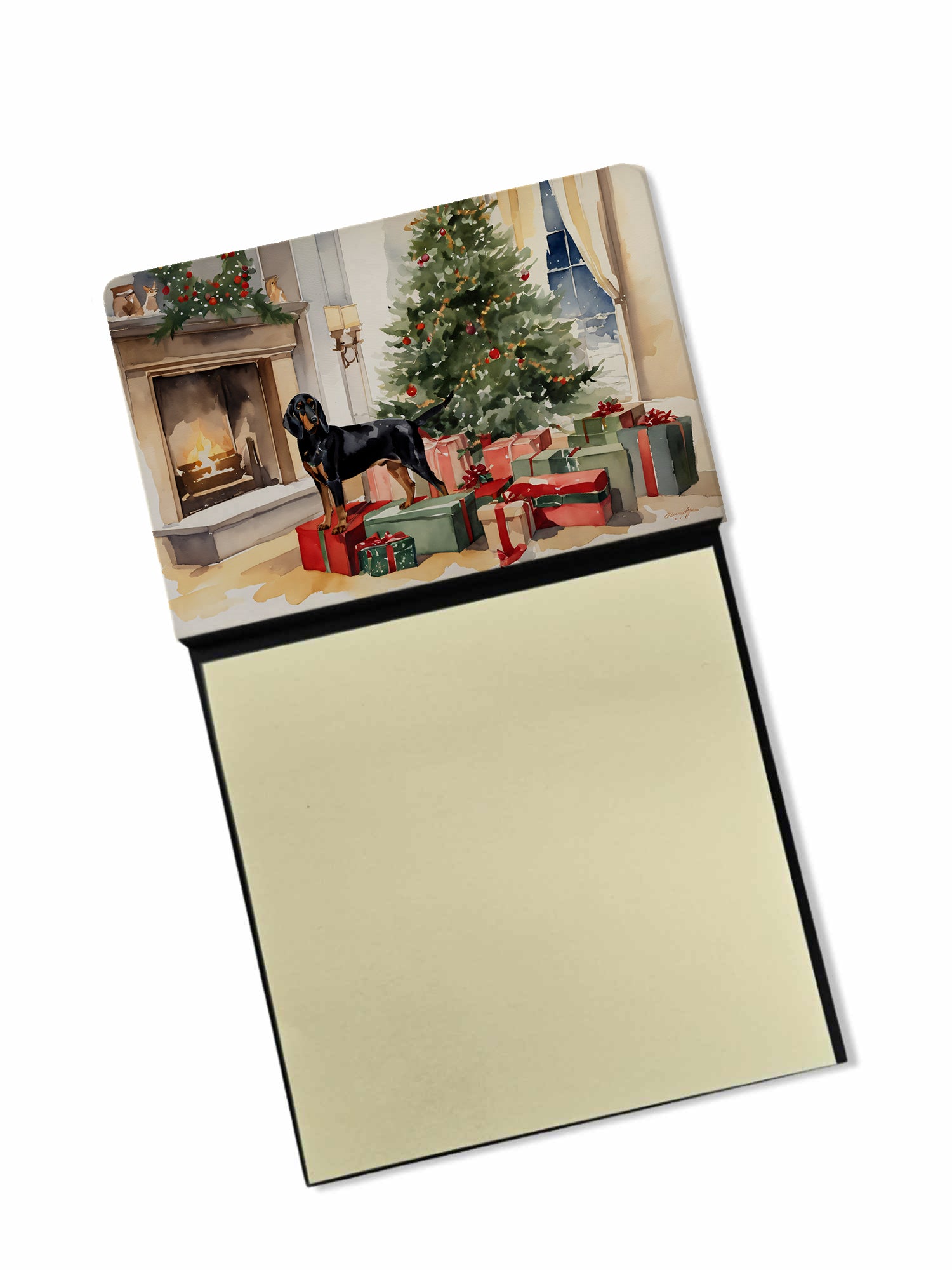 Buy this Black and Tan Coonhound Cozy Christmas Sticky Note Holder