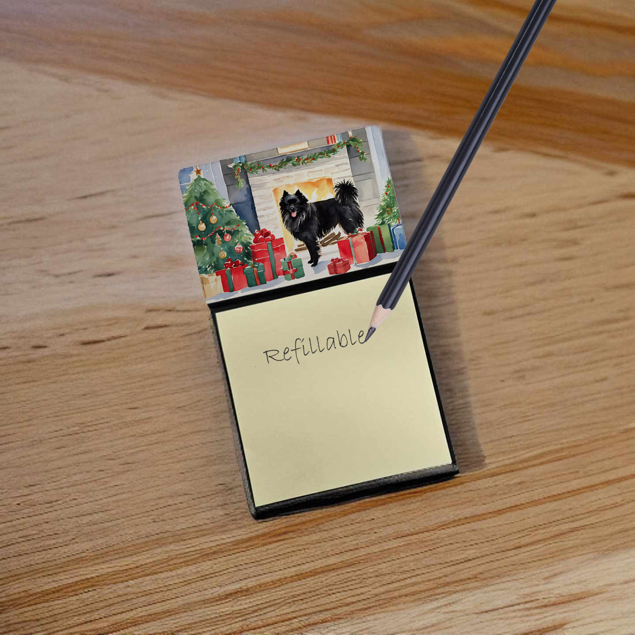 German Spitz Cozy Christmas Sticky Note Holder