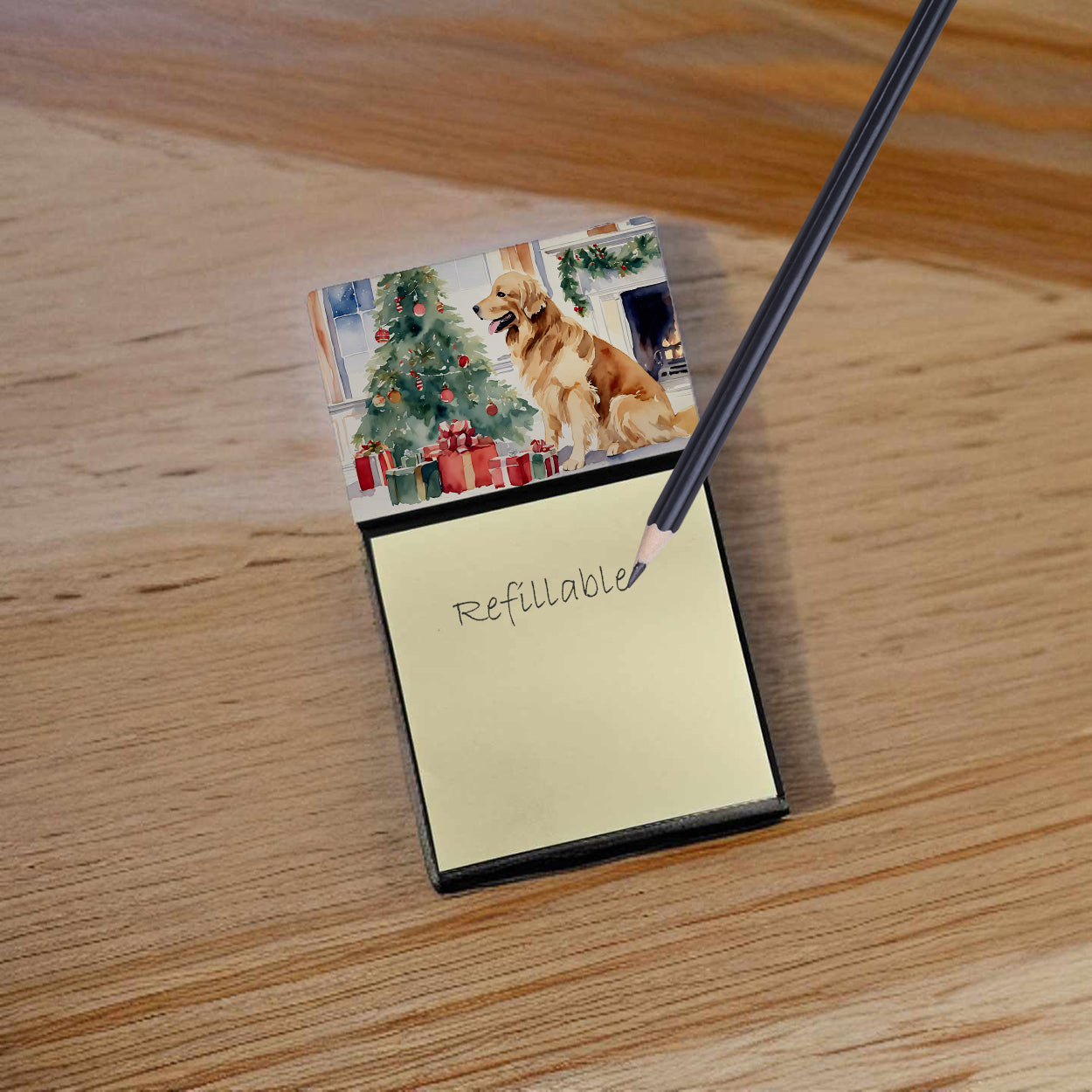 Buy this Golden Retriever Cozy Christmas Sticky Note Holder