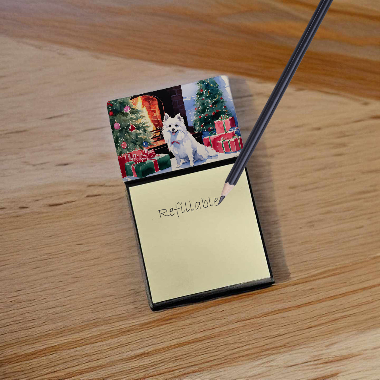 Buy this Japanese Spitz Cozy Christmas Sticky Note Holder