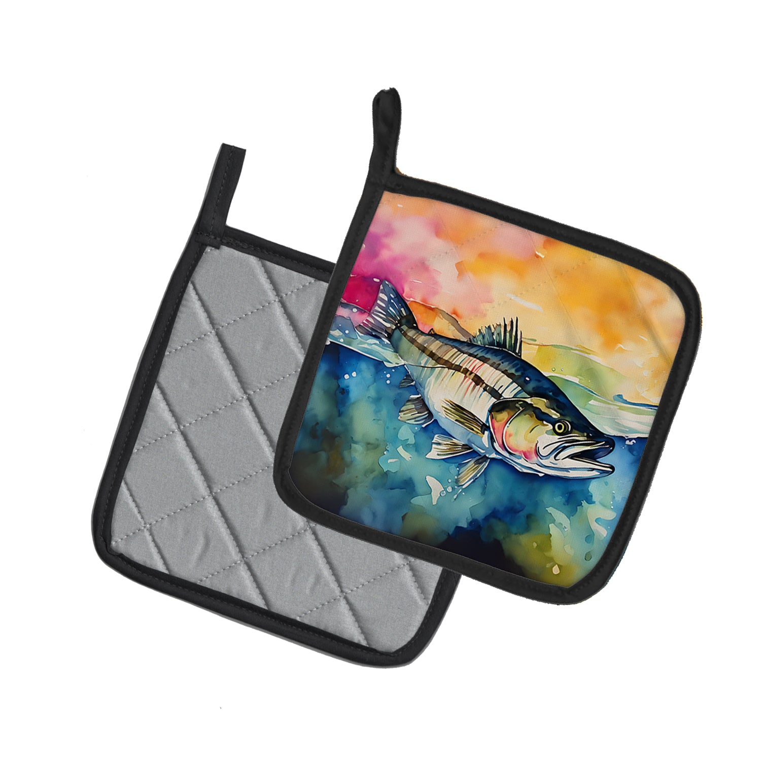 Buy this Striped Bass Pair of Pot Holders